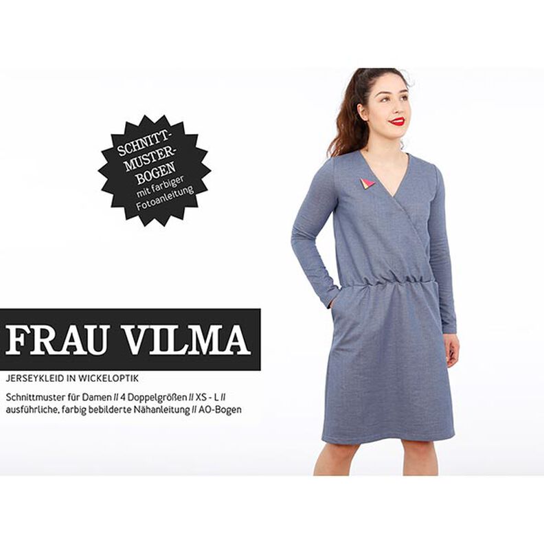 FRAU VILMA Jerseyklänning i omlottlook | Studio Schnittreif | XS-XXL,  image number 1