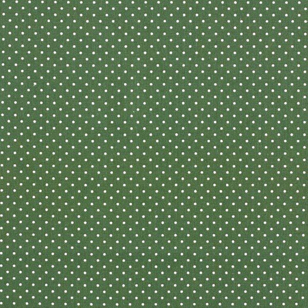 Bomullspoplin Små prickar – mörkgrön/vit,  image number 1