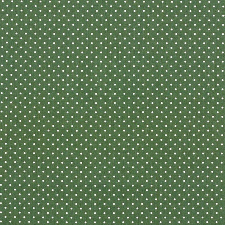 Bomullspoplin Små prickar – mörkgrön/vit,  image number 1