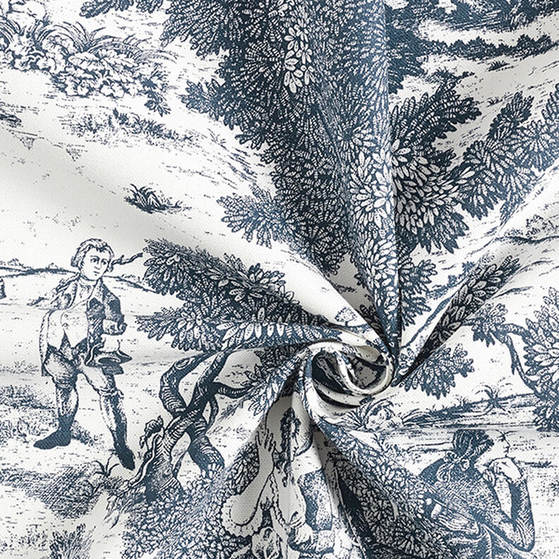Dekorationstyg Halvpanama Toile de Jour – marinblått/yllevit,  image number 3