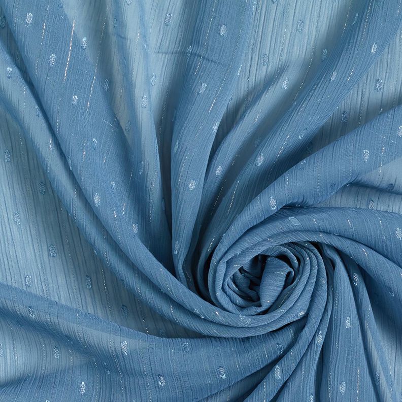 chiffong dobby metallic kritstrecksränder – lysande blå/silvermetallic,  image number 3