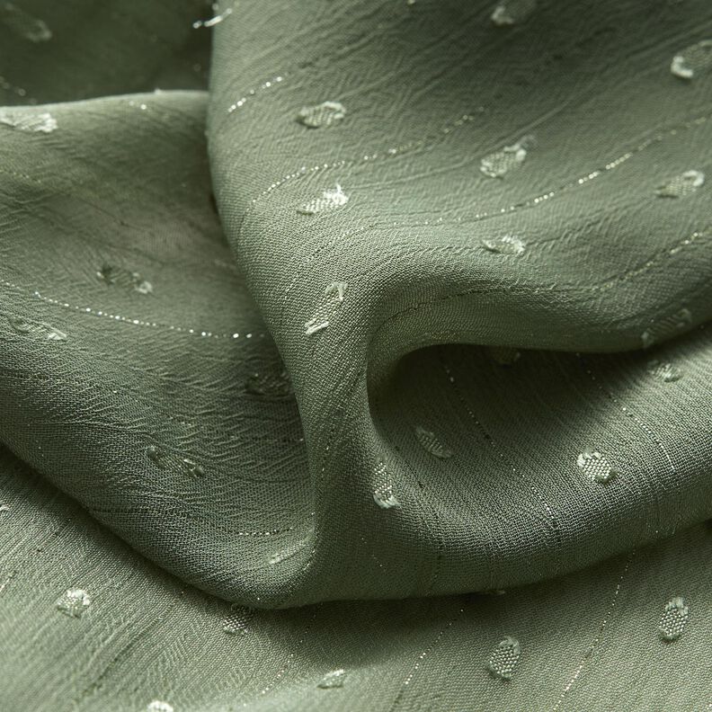 chiffong dobby metallic kritstrecksränder – vass/silvermetallic,  image number 2