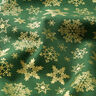 Bomullstyg Poplin snökristaller – grön/guld,  thumbnail number 2