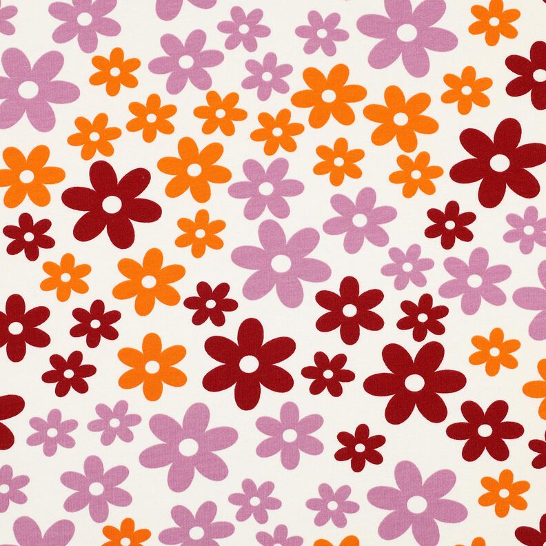 Mjuk sweat färgglada blommor | Poppy Fabrics – yllevit, image number 1