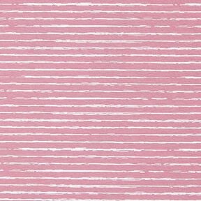 Bomullsjersey Klotter-ränder – gammalt rosa, 