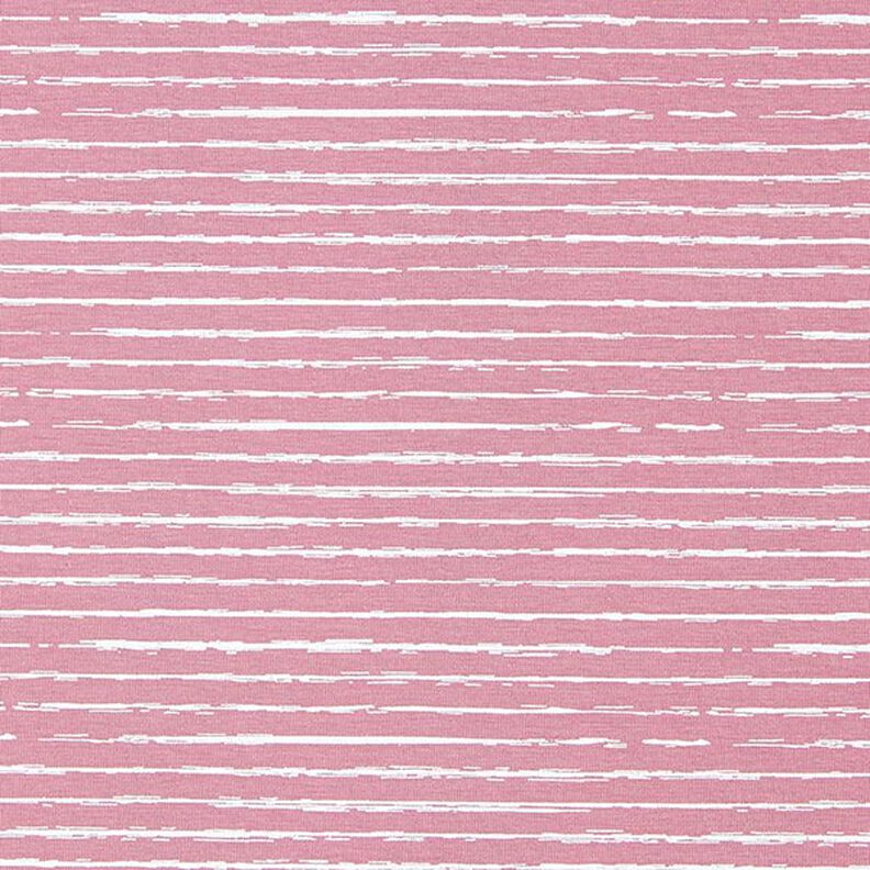 Bomullsjersey Klotter-ränder – gammalt rosa,  image number 1