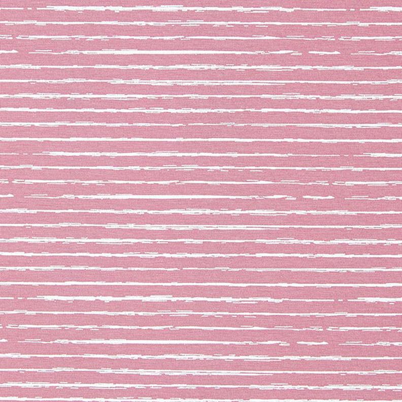 Bomullsjersey Klotter-ränder – gammalt rosa,  image number 1