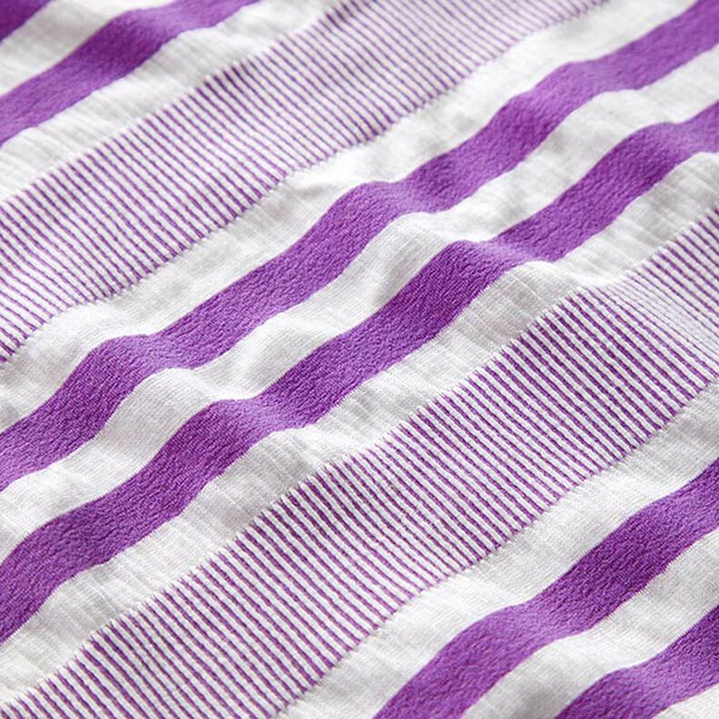 Viskosjersey krinklad – vit/lila,  image number 2