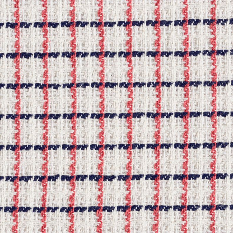 grov bouclé rutigt – vit/bär, image number 1