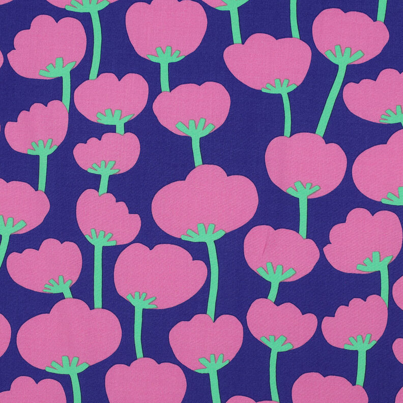 LENZING™ ECOVERO™ viskostyg  Poppies | Nerida Hansen – marinblått/pink,  image number 1