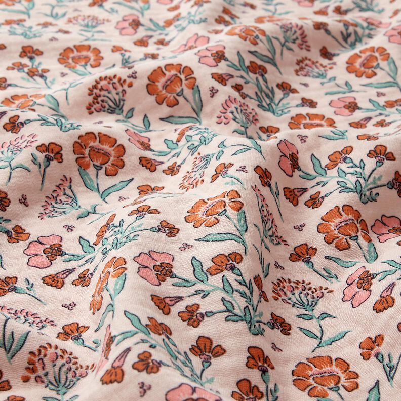 Muslin/Dubbel-krinkelväv Blomsteräng | Poppy Fabrics – rose,  image number 2