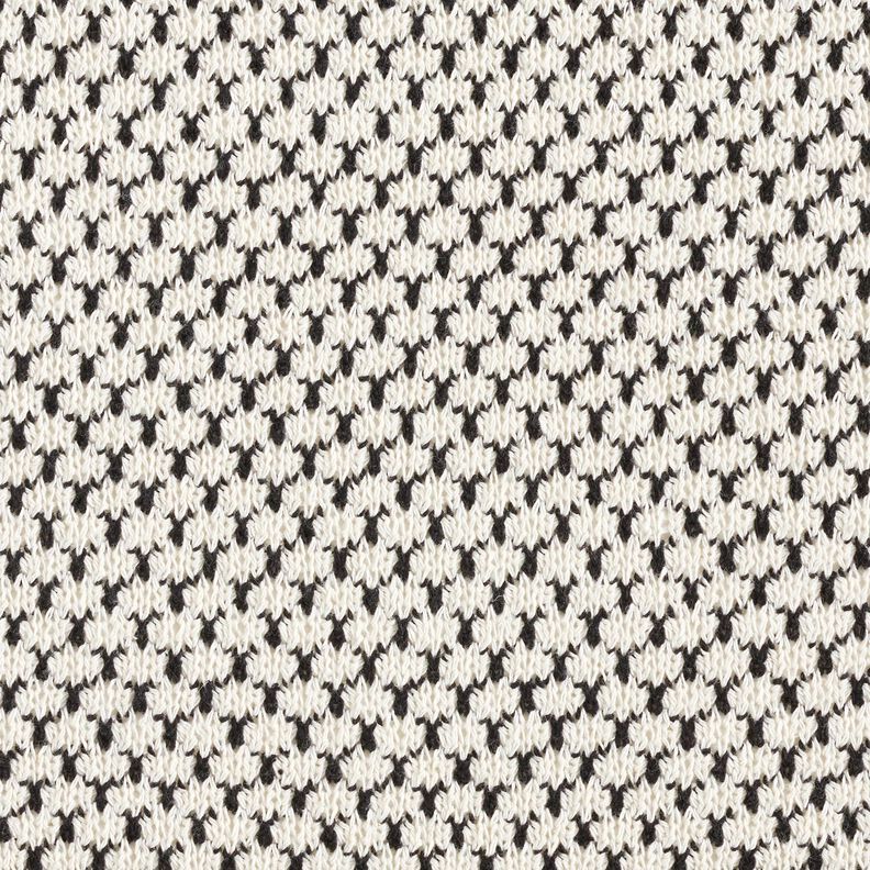 grovstickad bomull abstrakta prickar – vit/marinblått,  image number 1