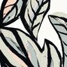 Viskosjersey Stora blad – elfenbensvit/nattblå,  thumbnail number 5
