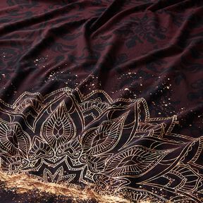 BomullsjerseyBrodyrtyg mandala med guldprickar | Glitzerpüppi – svartbrun/guld, 