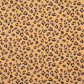 Muslin/Dubbel-krinkelväv Leopardmönster – gammalguld/rödlila, 