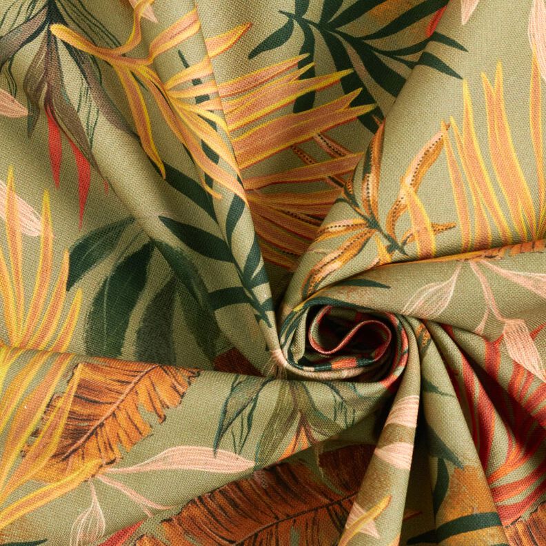 Dekorationstyg Halvpanama Digitala palmblad – ljus kaki,  image number 3