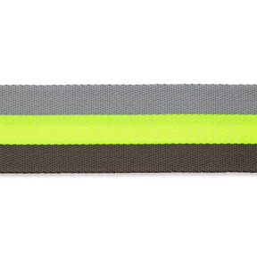 Väskband/bältesband Neon [ 40 mm ] – neongul/grått, 