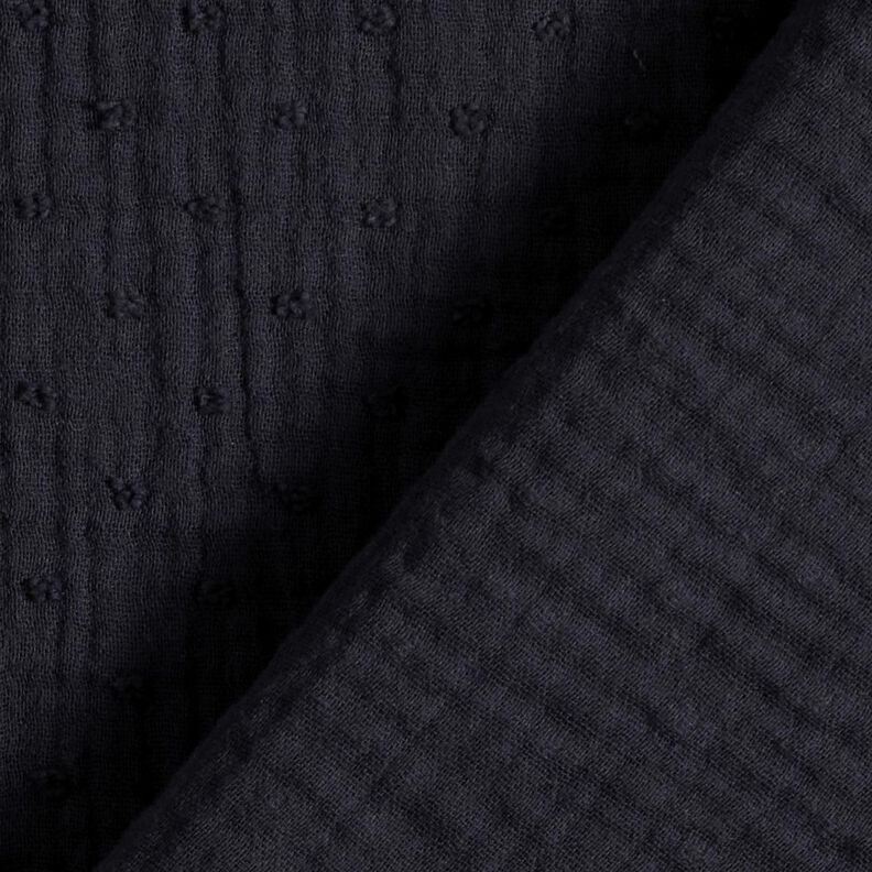 Muslin/Dubbel-krinkelväv dobby – svart,  image number 4