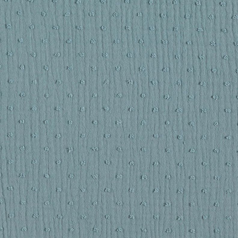 Muslin/Dubbel-krinkelväv dobby – stålblått, image number 1