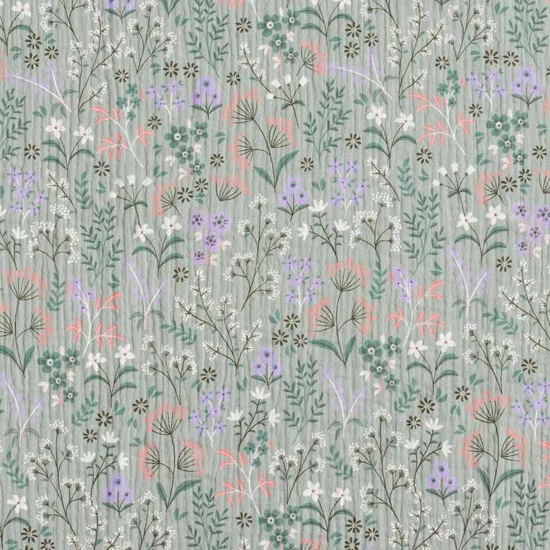GOTS Muslin/Dubbel-krinkelväv Vårblomsteräng | Poppy Fabrics – vass,  image number 1
