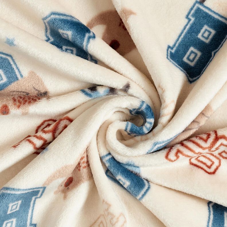 Mysfleece Collagejacka-stil – ljusbeige/blå, image number 3