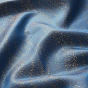 Fodertyg Jacquard fiskfjällmönster – blå/guld, 