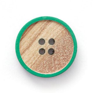 Träknapp 4 hål  – beige/grön, 