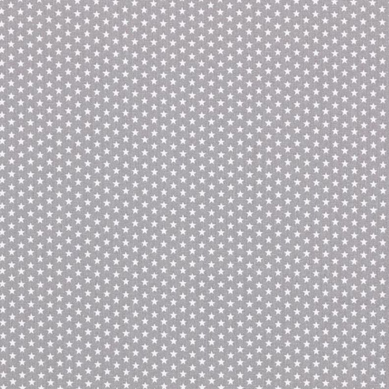 Bomullspoplin Små stjärnor – grått/vit,  image number 1