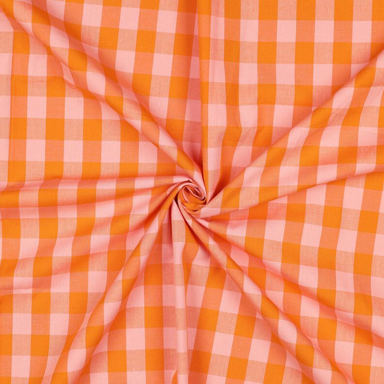 Bomullspoplin Check | Poppy Fabrics – rosa/persikofärgad,  image number 3
