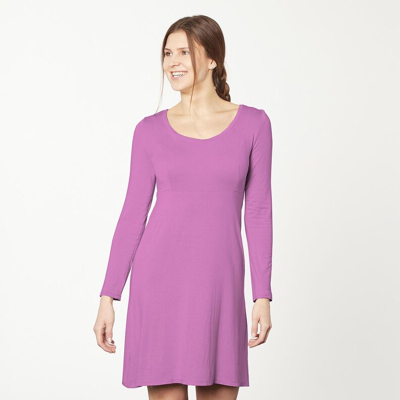 Bomullsjersey medium enfärgad – rödlila, image number 10