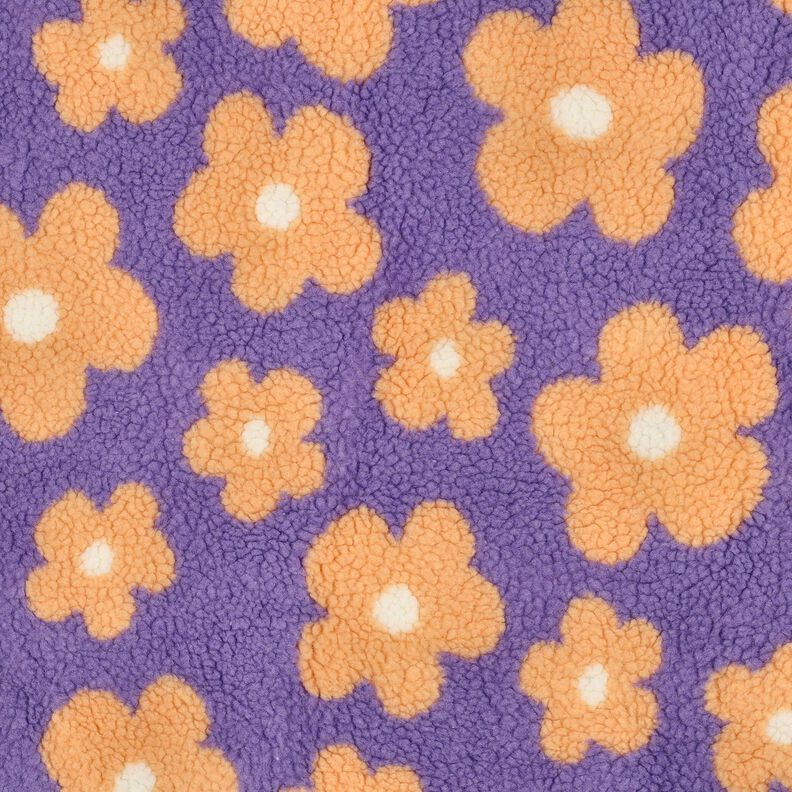 Teddyplysch Blommor | Poppy Fabrics &ndash; lavender/apricot,  image number 1