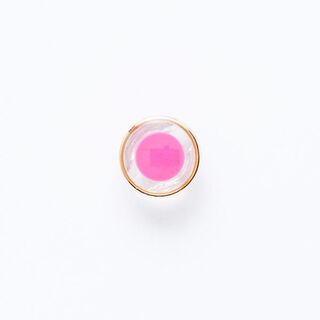 Knapp med ögla och guldfärgad kant [ Ø 11 mm ] – pink/guld, 