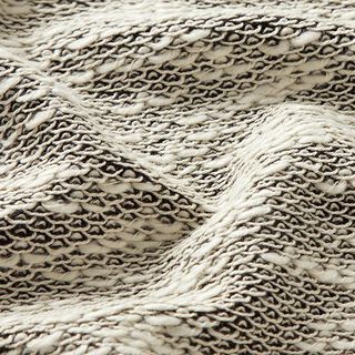 Stickad jacquard Vågoptik – yllevit/svart, 