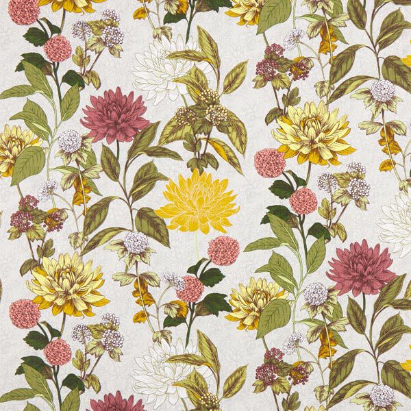 Dekorationstyg panama blomtryck – dimgrå,  image number 1