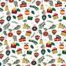 Bomullstyg Poplin presenter – yllevit/guld,  thumbnail number 1