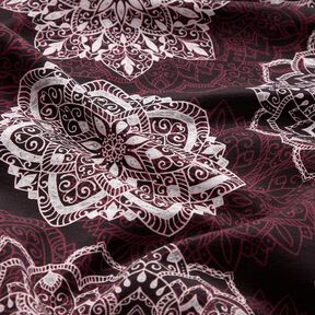 Bomullsjersey Mandalor | Glitzerpüppi – merlot/silvergrå, 
