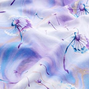 Bomullsjersey marmor-maskrosor | Glitzerpüppi  – fläder/lila,  Bomullsjersey marmor-maskrosor | Glitzerpüppi  – fläder/lila,