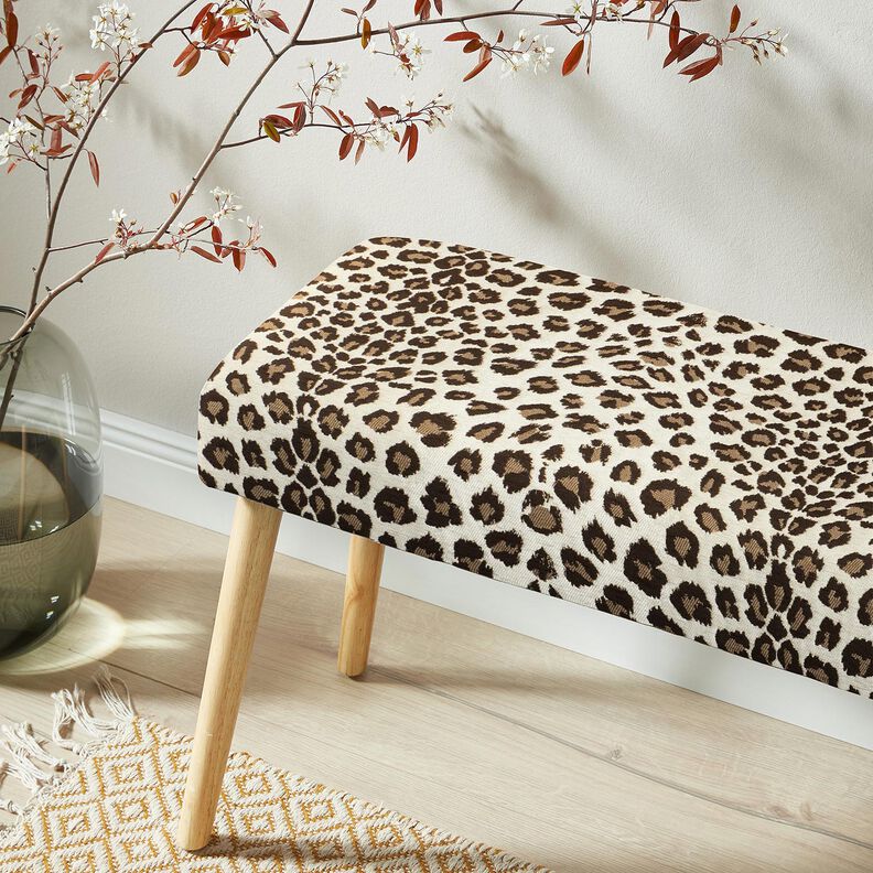 Stoppningstyg Jacquard Leopardmönster – kräm/anemon,  image number 6