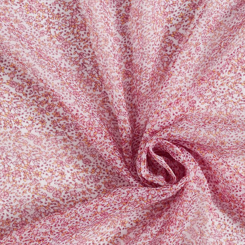 Crepe chiffong millefleurs – gammalt rosa,  image number 3