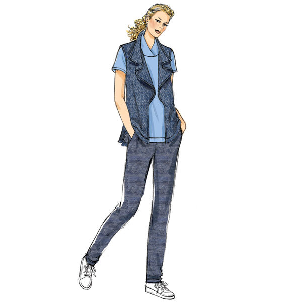 Topp|Klänning|Väst|Byxor, Butterick 6388|30 - 40, image number 3