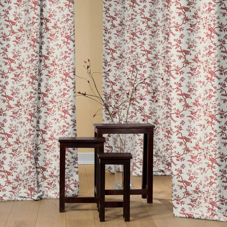 Dekorationslinne fåglar – kaminrött,  image number 4