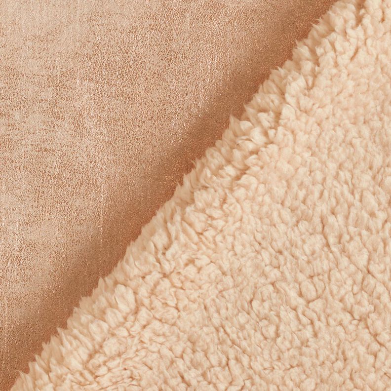 Rocktyg med pälssida och guldskimmer – cashew/roséguldmetallic, image number 3