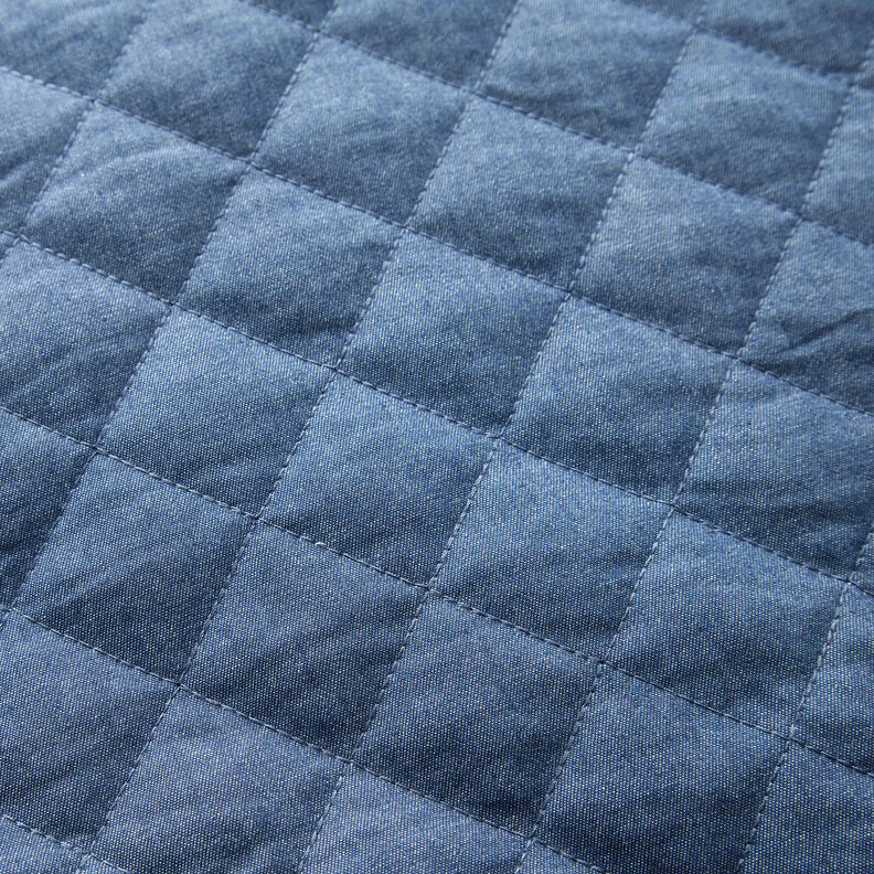 quiltat tyg chambray enfärgat – jeansblå,  image number 4