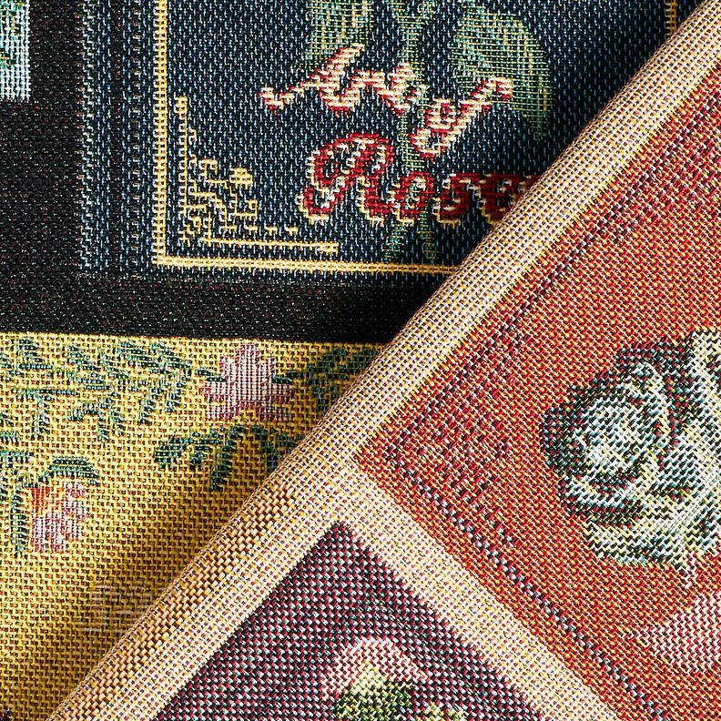 Dekorationstyg Gobeläng bokomslag – svart/merlot,  image number 4