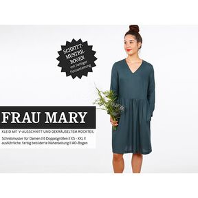 FRAU MARY - klänning med V-ringning och veckad kjol, Studio Schnittreif  | XS -  XXL, 