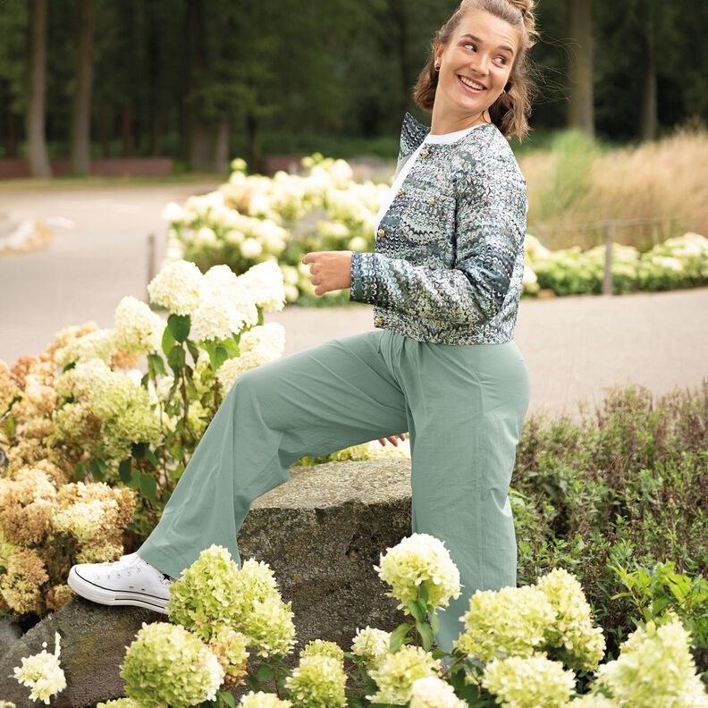Bomullstyg Krinkel förtvättad – jeansblå, image number 6