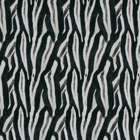 French Terry, borstad, zebra digitaltryck – svart/silver, 