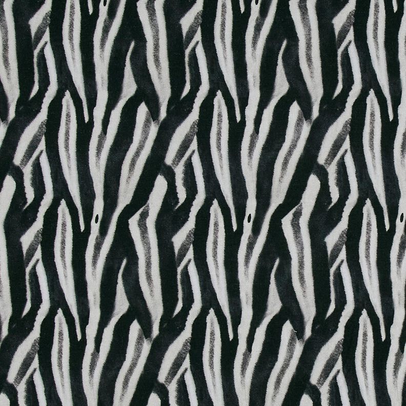 French Terry, borstad, zebra digitaltryck – svart/silver,  image number 1