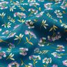 Bomullstyg Kretong späda blommor – havsblå,  thumbnail number 2
