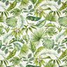 Dekorationstyg Halvpanama exotiska blad – grön/vit,  thumbnail number 1